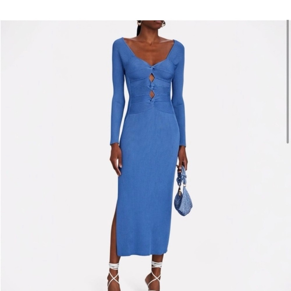 Cult Gaia Blue Long Sleeve Dress